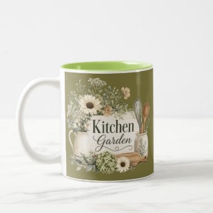 Café Em Dois Tons Caneca de Acento Jardim de Cozinha