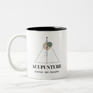 Café Em Dois Tons Caneca de Acupuntura Ciência Arte Cura Minimalista