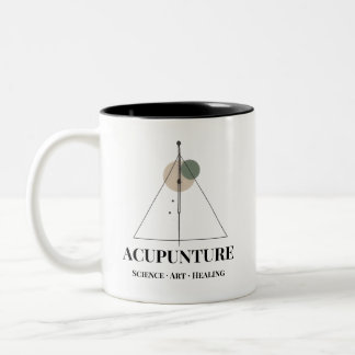 Café Em Dois Tons Caneca de Acupuntura Ciência Arte Cura Minimalista