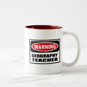 Café Em Dois Tons Caneca de advertência do PROFESSOR da GEOGRAFIA