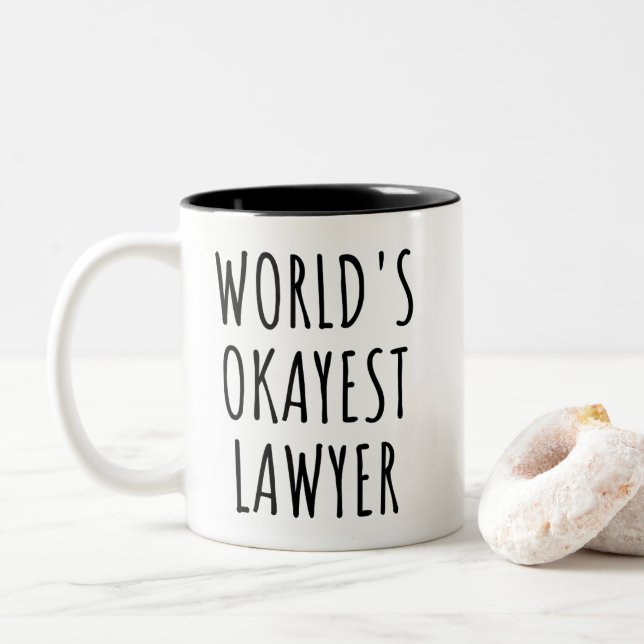 Café Em Dois Tons Caneca de Advogado Mais ou Menos do Mundo Presente (Com Donut)