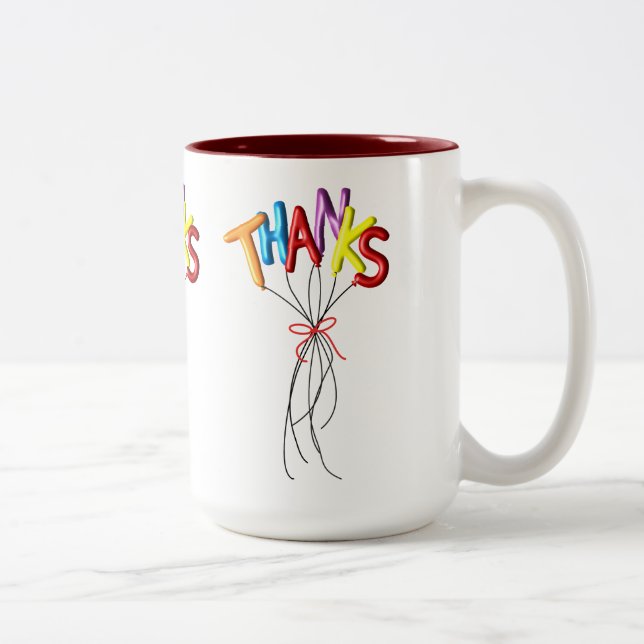 Café Em Dois Tons Caneca de Agradecimento "Obrigado" Escrito com Bal (Direita)