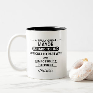 Café Em Dois Tons Caneca de Agradecimento Personalizada para Prefeit