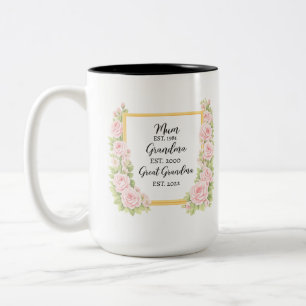 Café Em Dois Tons Caneca de Aguarela Presente para a Avó, Presente P