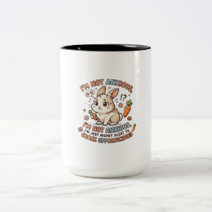 Café Em Dois Tons Caneca de Alerta de Lanche do Coelho Preocupado