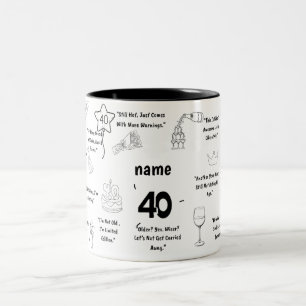 Café Em Dois Tons Caneca de Aniversário de 40 anos Personalizada