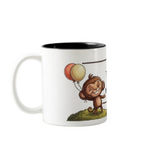 Caneca de Aniversário de Meninos Macaco Fofo Nome