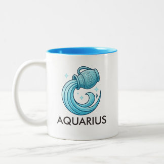 Café Em Dois Tons Caneca de Aniversário do Signo de Aquário Astrolog