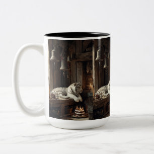 Café Em Dois Tons Caneca de Aniversário do Tigre Branco – Luz de Vel