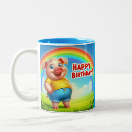 Café Em Dois Tons Caneca de Aniversário Infantil
