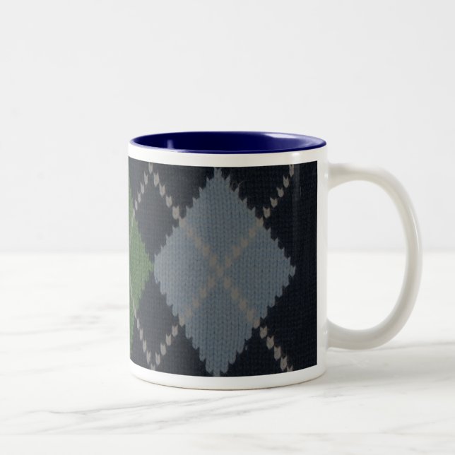 Café Em Dois Tons Caneca de Argyle do vovô (Direita)