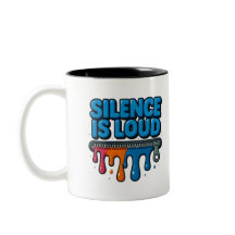 Caneca de Arte com Tipografia Negrito Silêncio é A