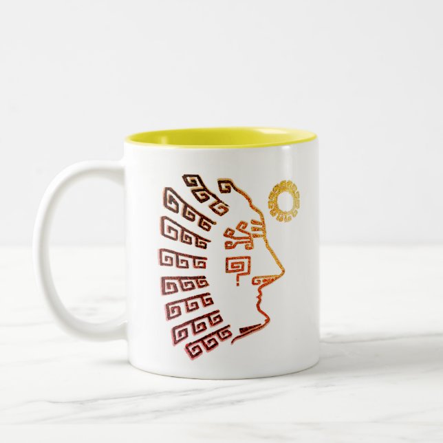 Café Em Dois Tons Caneca de Arte Elegante de Machupicchu Cusco Peru (Esquerda)
