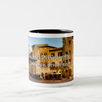 Café Em Dois Tons Caneca de Arte — Montanha Rochosa - Ver Diferente
