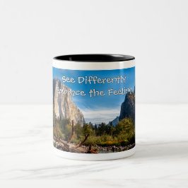 Café Em Dois Tons Caneca de Arte — Yosemite - Ver de Forma Diferente