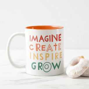 Café Em Dois Tons Caneca de Artista Criatividade Inspiradora Colorid