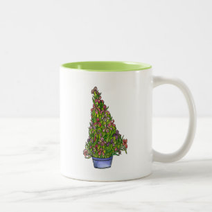 Café Em Dois Tons Caneca de árvore de Natal Iris