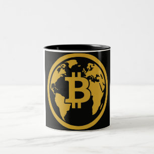 Café Em Dois Tons Caneca de ativo global Bitcoin