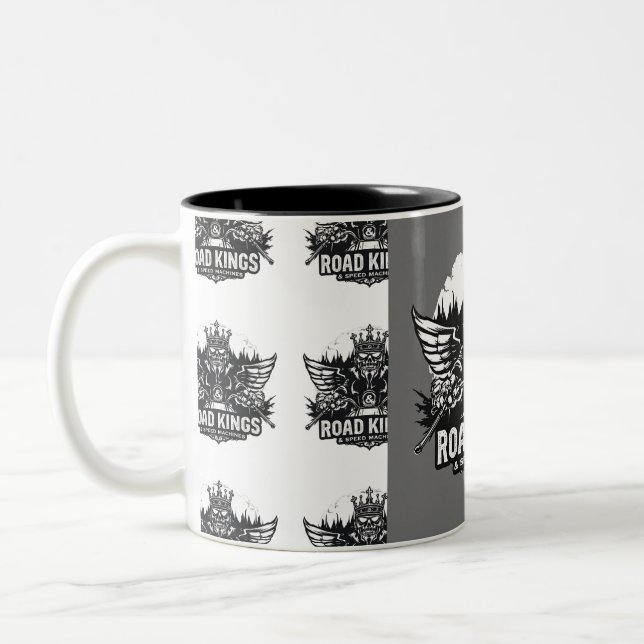 Café Em Dois Tons Caneca de Aventura de Carro e Moto  (Esquerda)
