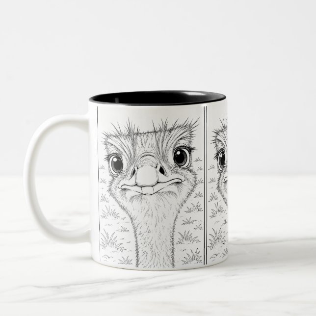 Café Em Dois Tons Caneca de avestruz bobo (Esquerda)