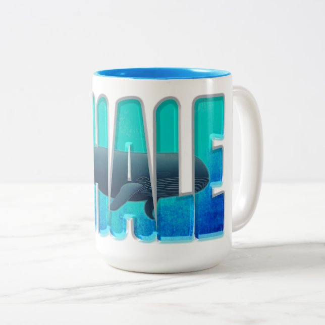 Café Em Dois Tons caneca de baleia (Frente Esquerda)