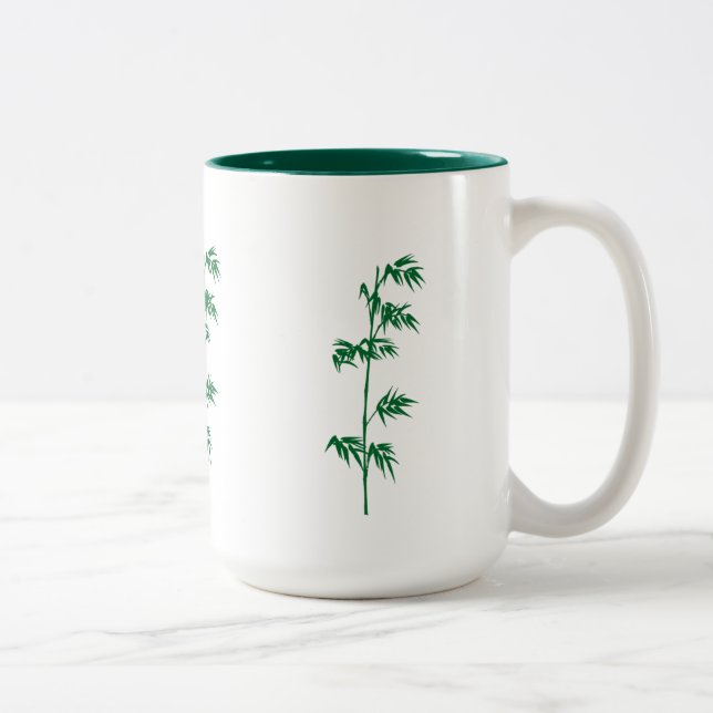 Café Em Dois Tons Caneca de bambu verde (Direita)