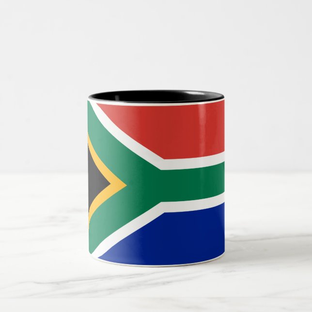 Café Em Dois Tons Caneca de bandeira da África do Sul (Centro)