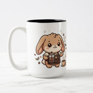 Café Em Dois Tons Caneca de Barista Bunny Kawaii de Duas Cores