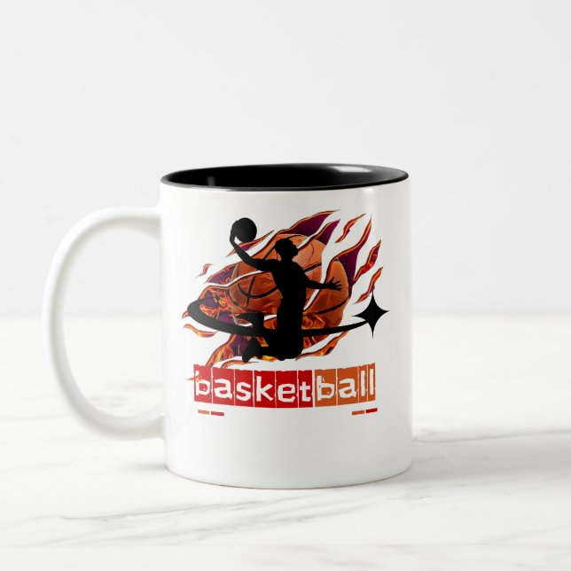 Café Em Dois Tons Caneca de Basquete  (Esquerda)