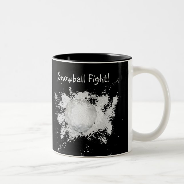 Café Em Dois Tons Caneca de Batalha de Bolas de Neve (Direita)