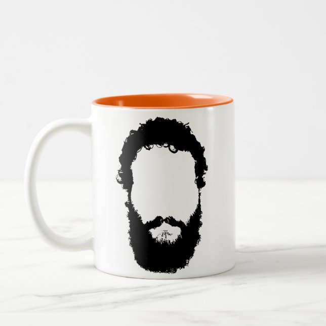 Café Em Dois Tons Caneca de Beardliness, alaranjada (Esquerda)