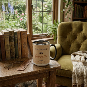 Café Em Dois Tons Caneca de Bebida Aconchegante Canto de Leitura