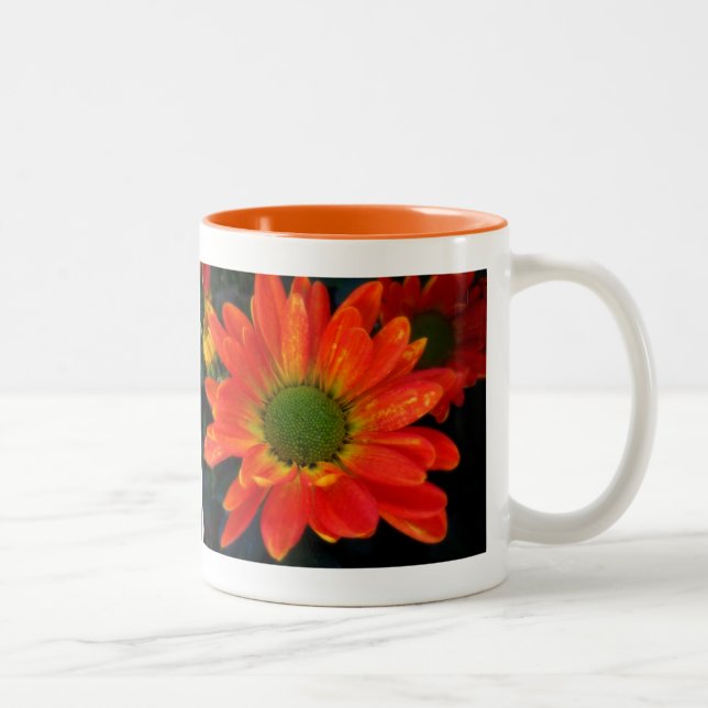 Café Em Dois Tons Caneca de Bebida de Flor de Outono Laranja (Direita)