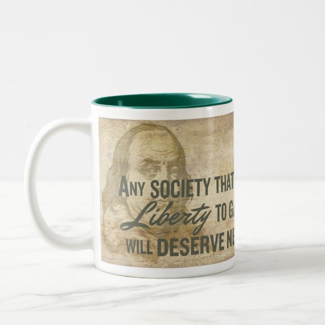 Café Em Dois Tons Caneca de Ben Franklin (Esquerda)
