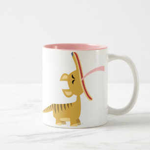 Café Em Dois Tons Caneca de bocejo do Thylacine dos desenhos
