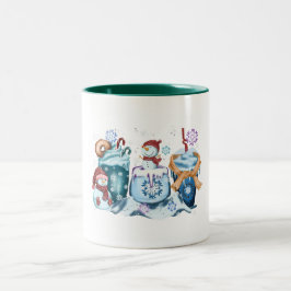 Café Em Dois Tons Caneca de Boneco de Neve
