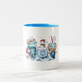 Café Em Dois Tons Caneca de Boneco de Neve