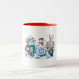 Café Em Dois Tons Caneca de Boneco de Neve