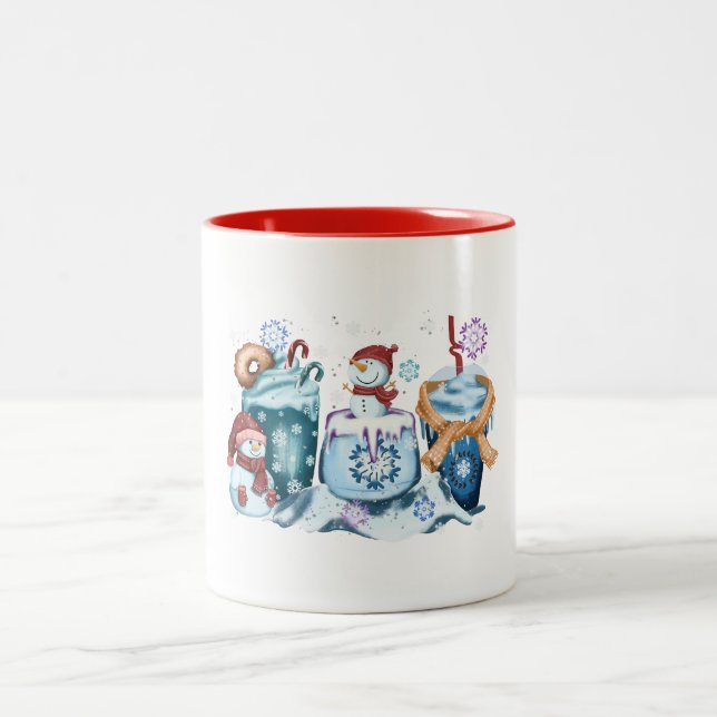 Café Em Dois Tons Caneca de Boneco de Neve (Centro)