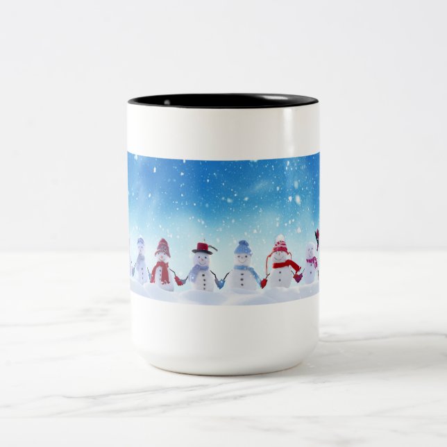 Café Em Dois Tons Caneca de Bonecos de Neve (Centro)