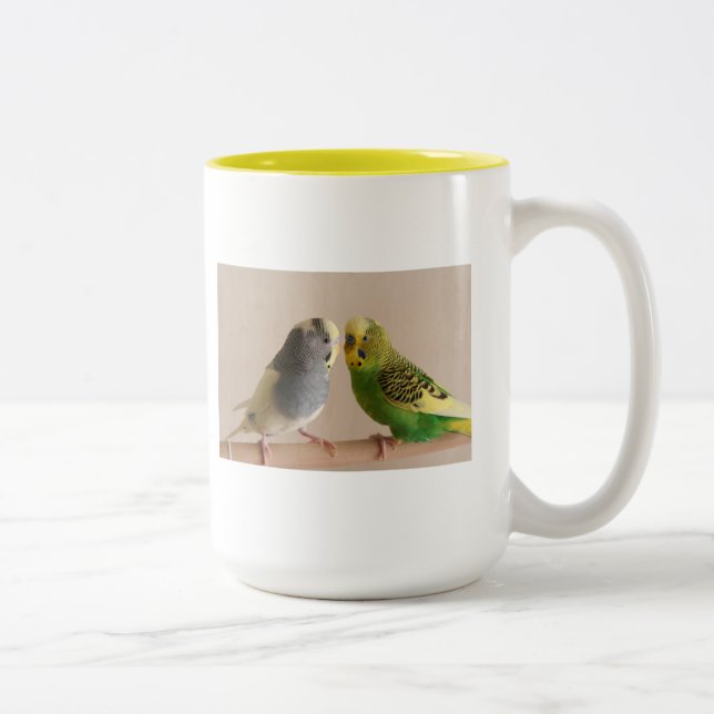 Café Em Dois Tons Caneca de Budgie (Direita)
