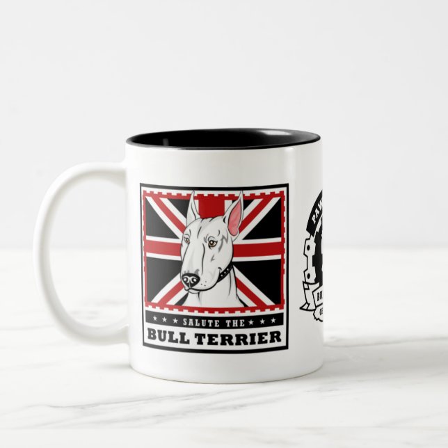 Café Em Dois Tons Caneca de bull terrier (Esquerda)