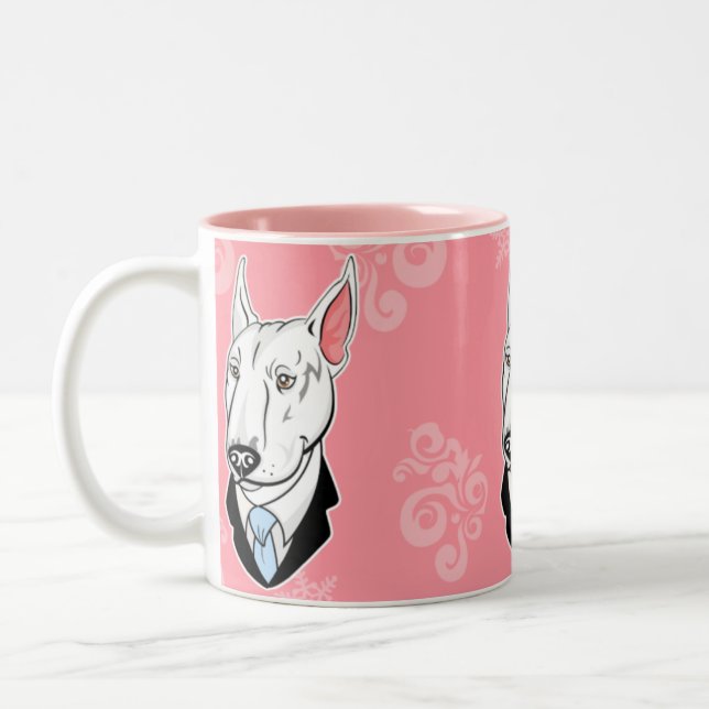 Café Em Dois Tons Caneca de bull terrier (Esquerda)