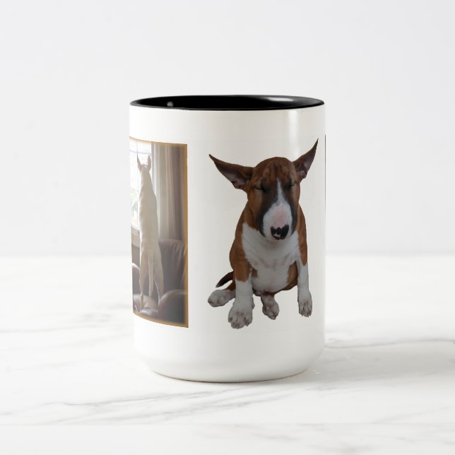 Café Em Dois Tons Caneca de bull terrier do inglês (Centro)