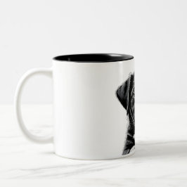 Café Em Dois Tons Caneca de Cachorrinho Preto e Branco Adorável - Pr