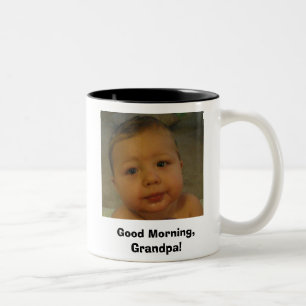 Café Em Dois Tons caneca de café, bom dia, vovô!