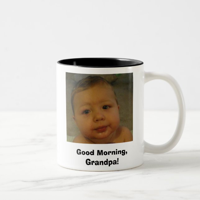 Café Em Dois Tons caneca de café, bom dia, vovô! (Direita)