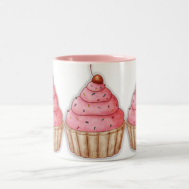 Café Em Dois Tons Caneca de Caffee do cupcake, cupcakes saborosos da (Centro)