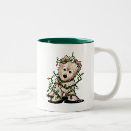 Café Em Dois Tons Caneca De Cão De Terrier Desiluminada