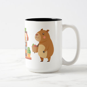 Café Em Dois Tons Caneca de capybara adorável